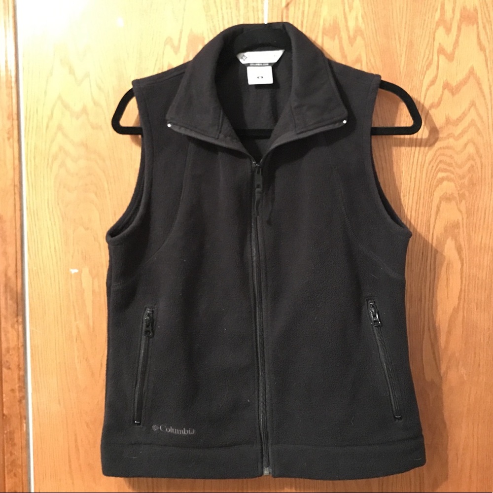 Columbia Black Zip Front Fleece Vest